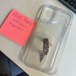 Clear 13 pro max with leopard loopy